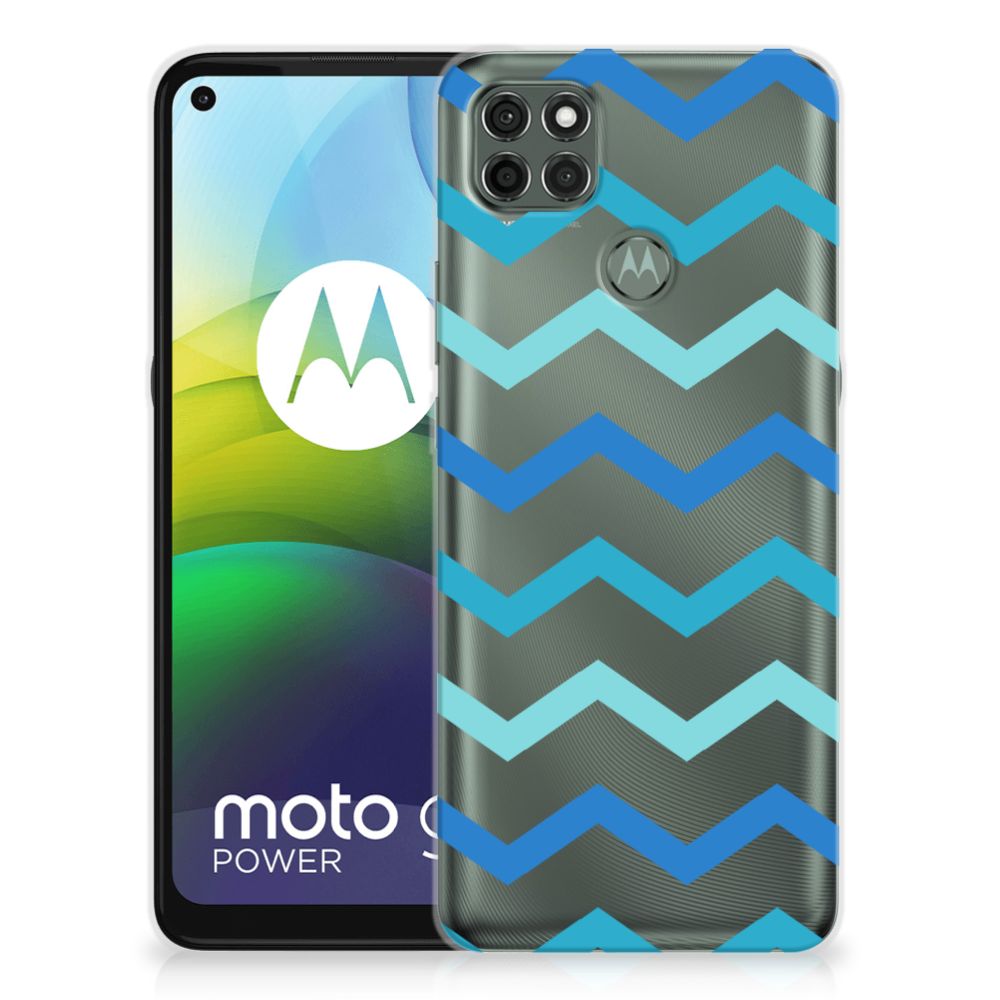 Motorola Moto G9 Power TPU bumper Zigzag Blauw B2C Telecom