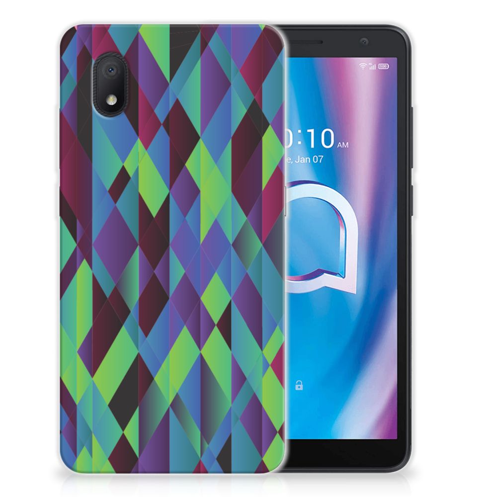 Alcatel 1B (2020) TPU Hoesje Abstract Green Blue B2C Telecom