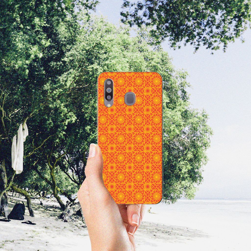 Samsung Galaxy M30 TPU bumper Batik Oranje