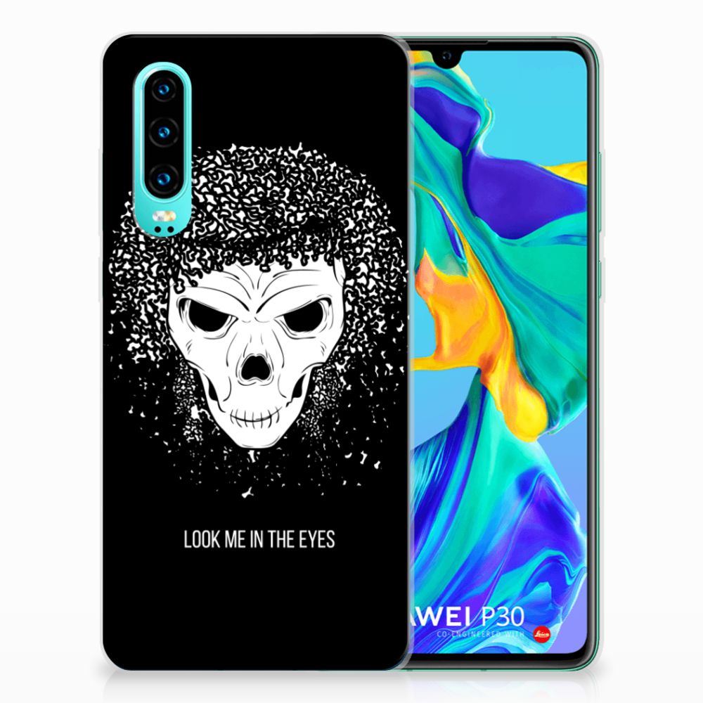 Silicone Back Case Huawei P30 Skull Hair