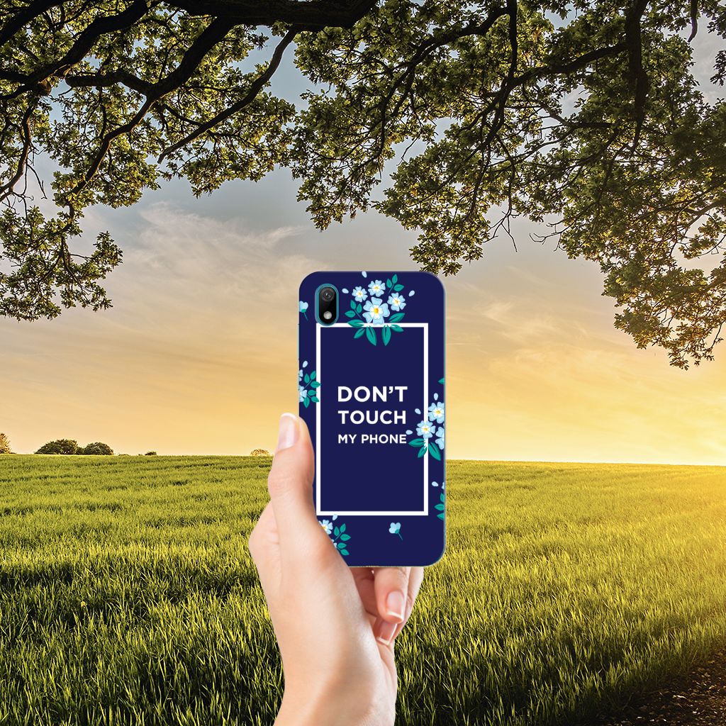 Huawei Y5 (2019) Silicone-hoesje Flowers Blue DTMP