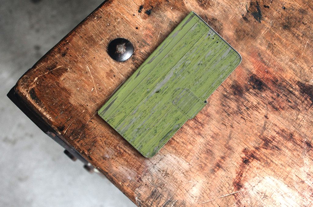 Samsung Xcover Pro Book Style Case Green Wood