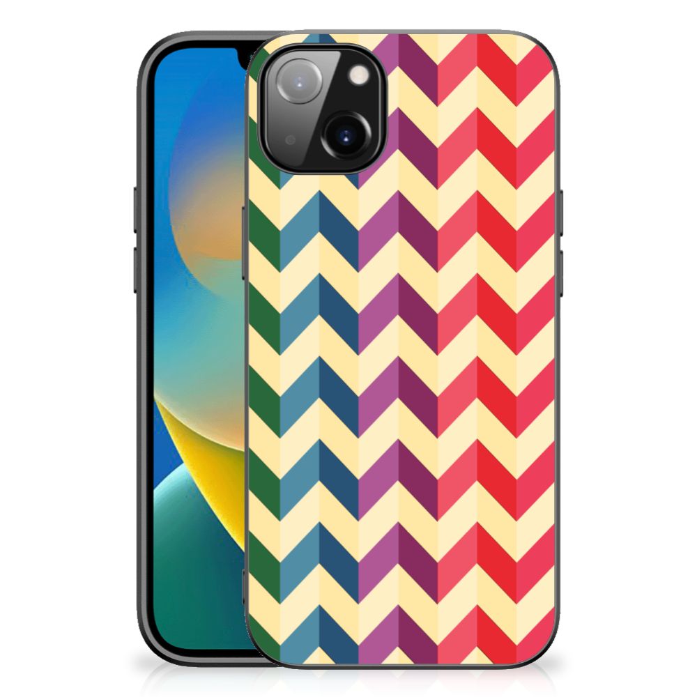 iPhone 14 Plus Back Case Zigzag Multi Color