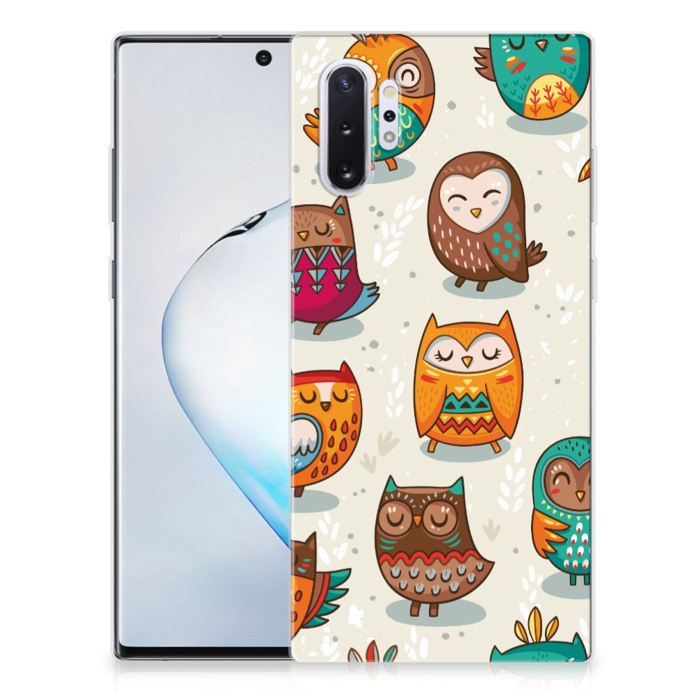 Samsung Galaxy Note 10 Plus TPU Hoesje Vrolijke Uilen