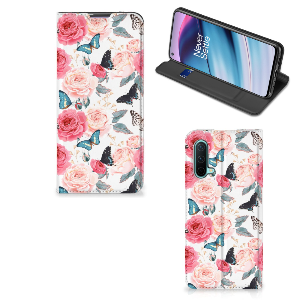 OnePlus Nord CE 5G Smart Cover Butterfly Roses - B2C Telecom