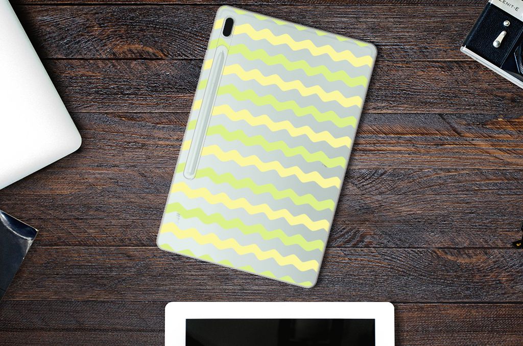 Samsung Galaxy Tab S7FE Hippe Hoes Waves Yellow - B2C Telecom