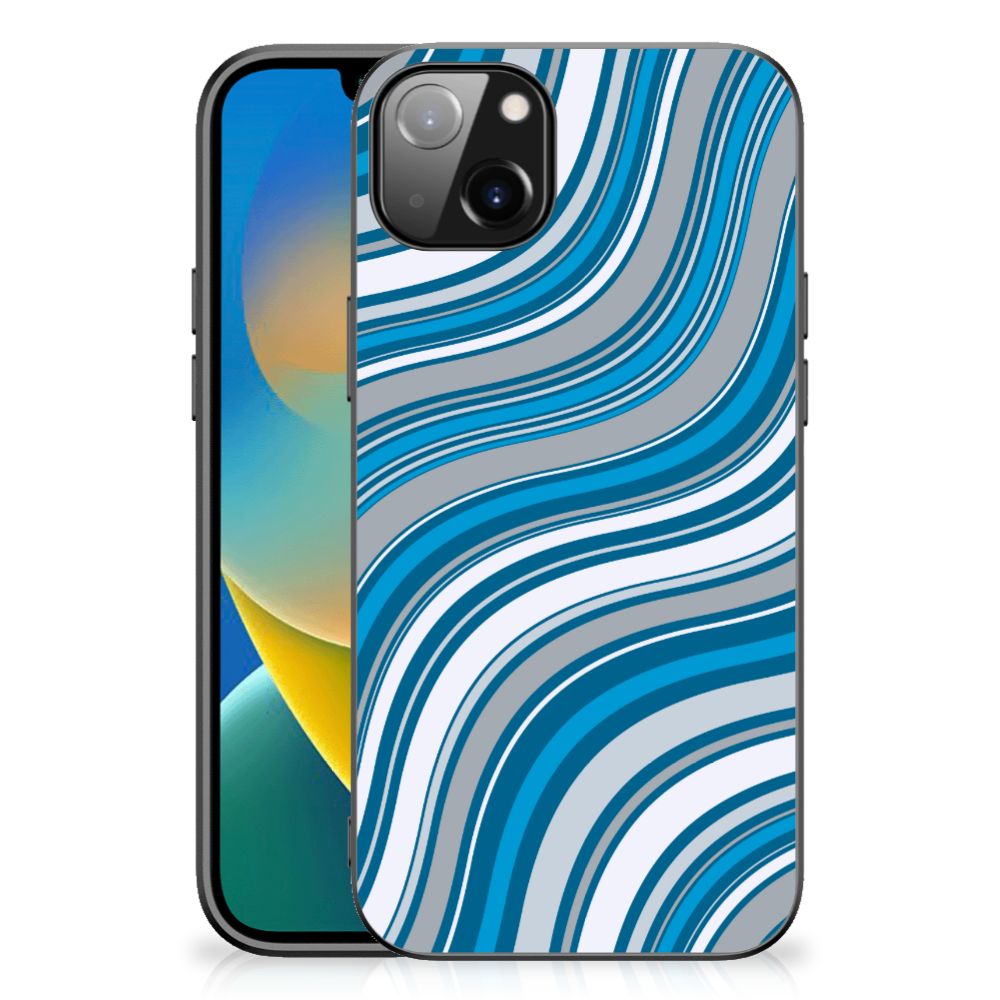 iPhone 14 Plus Back Case Waves Blue