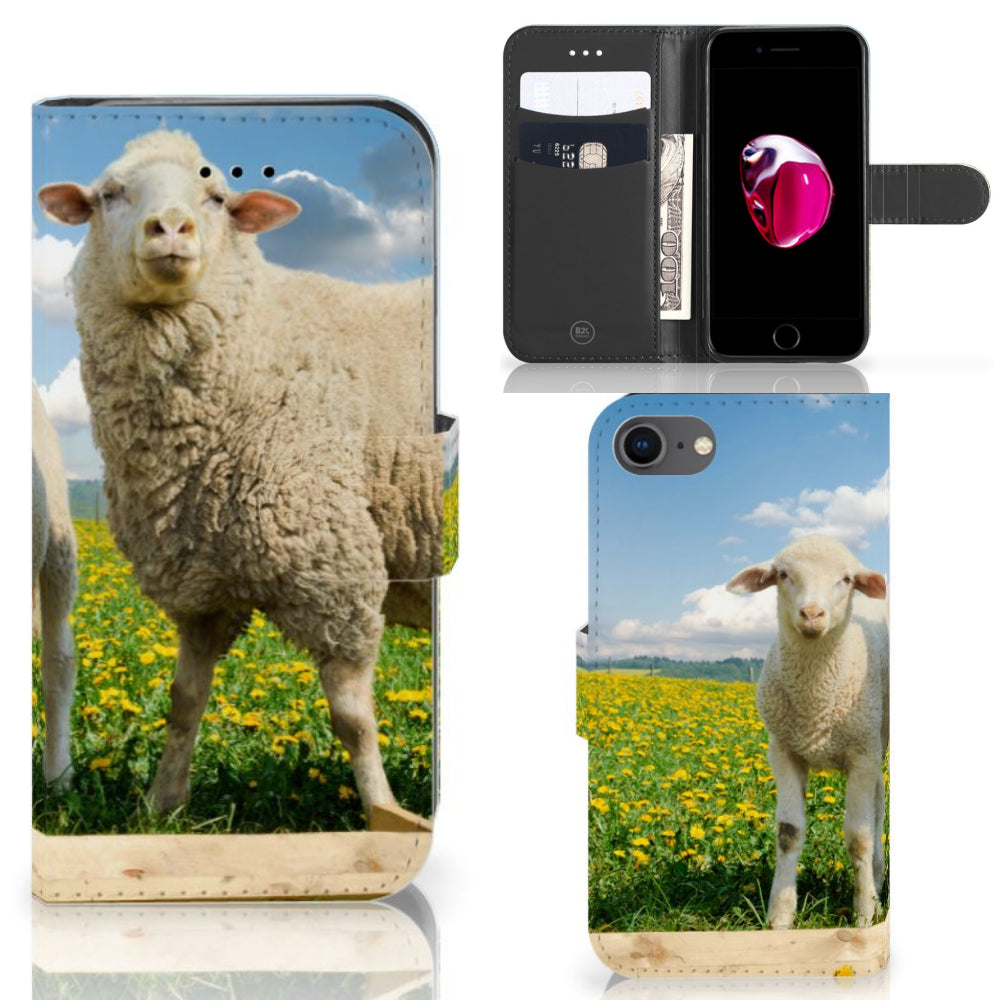 iPhone 7 | 8 | SE (2020) | SE (2022) Telefoonhoesje met Pasjes Schaap en Lammetje