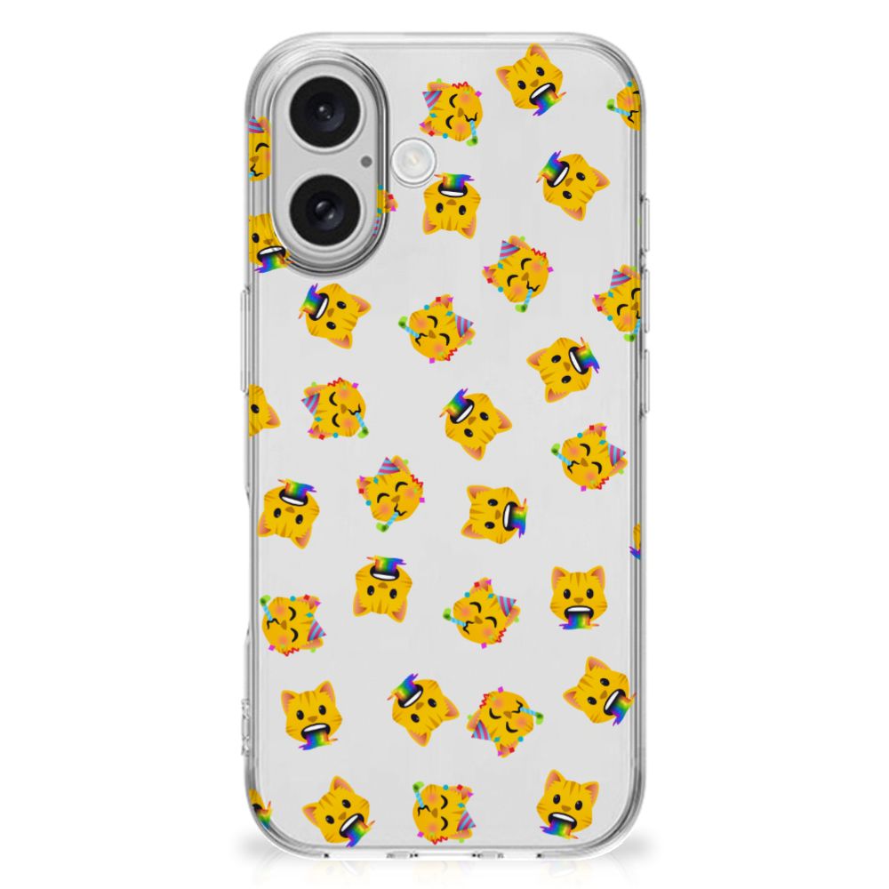 TPU bumper voor iPhone 16 Katten Emojis