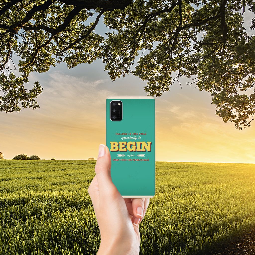 Samsung Galaxy A41 Siliconen hoesje met naam Quote Begin B2C Telecom