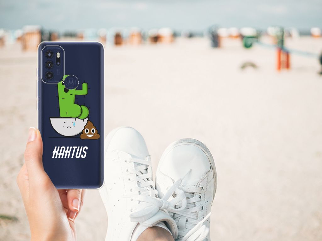 Motorola Moto G60s Telefoonhoesje met Naam Cactus Poo B2C Telecom