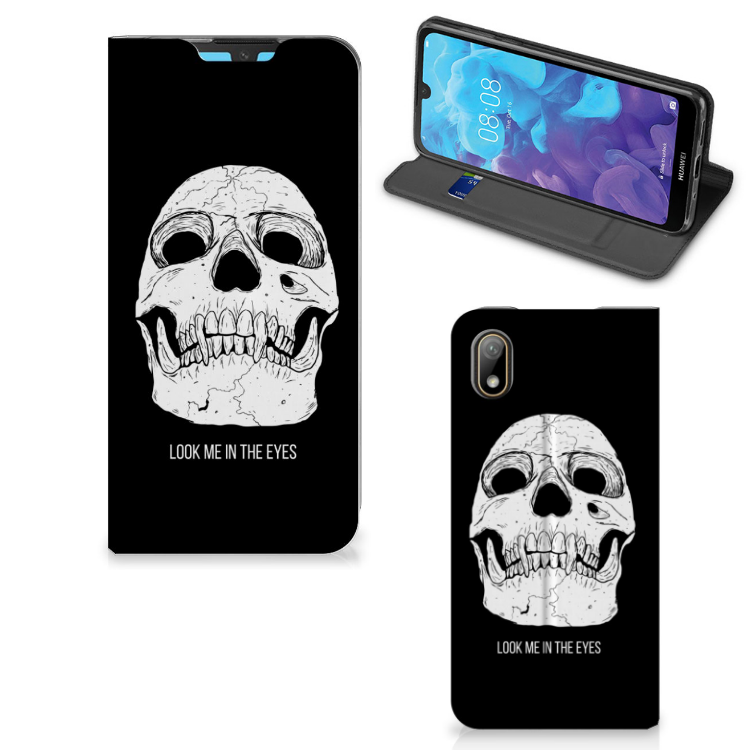 Mobiel BookCase Huawei Y5 (2019) Skull Eyes - B2C Telecom