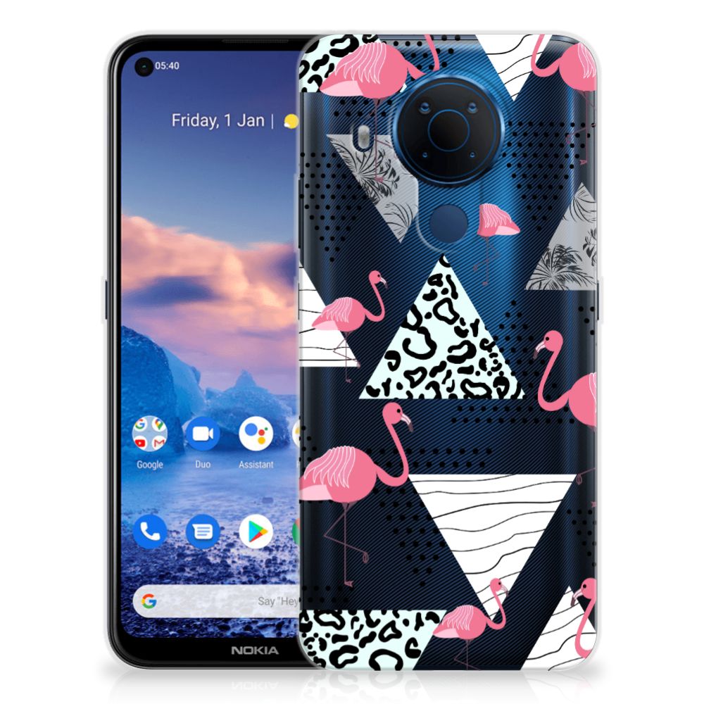 Nokia 5.4 TPU Hoesje Flamingo Triangle