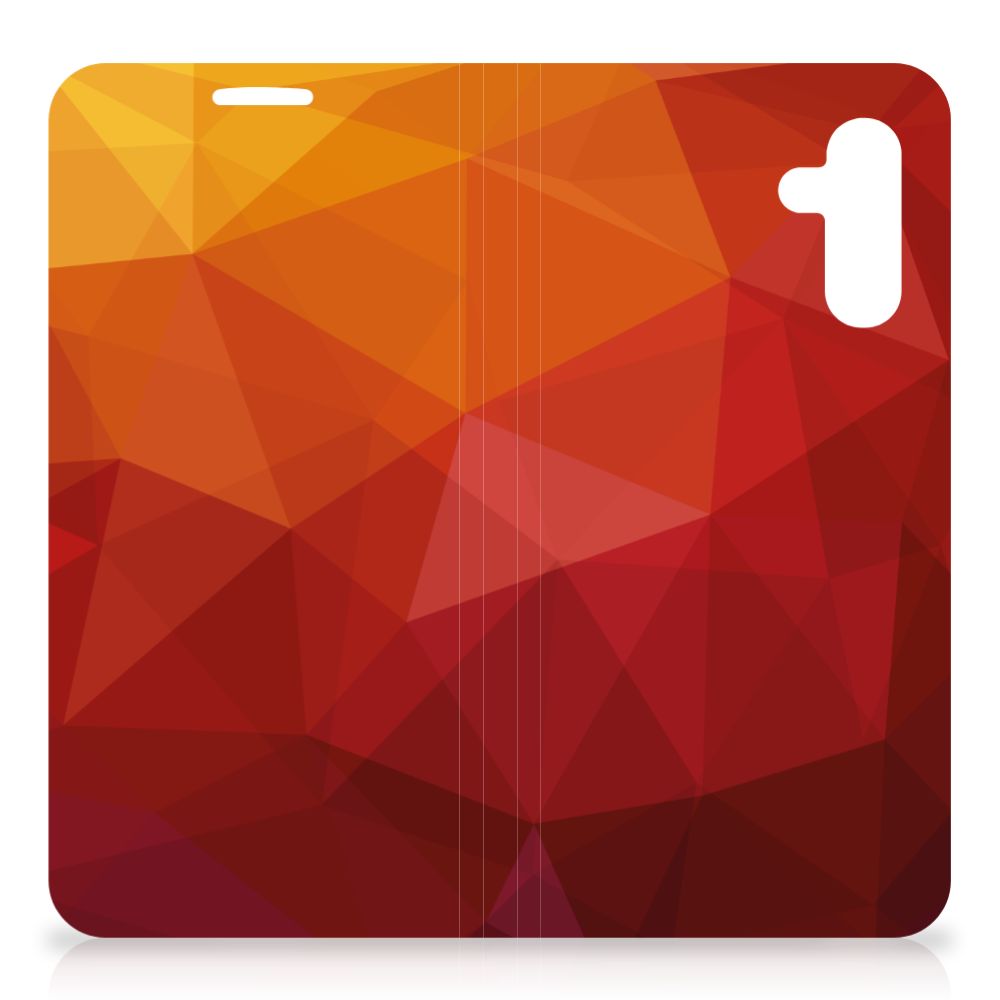 Stand Case voor Samsung Galaxy A13 (5G) | Samsung Galaxy A04s Polygon Red - B2C Telecom