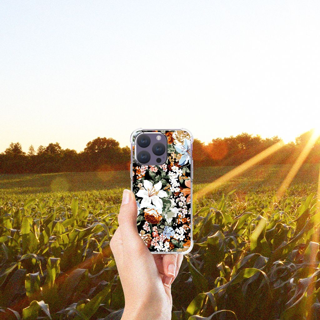 Case voor iPhone 15 Pro Dark Flowers B2C Telecom