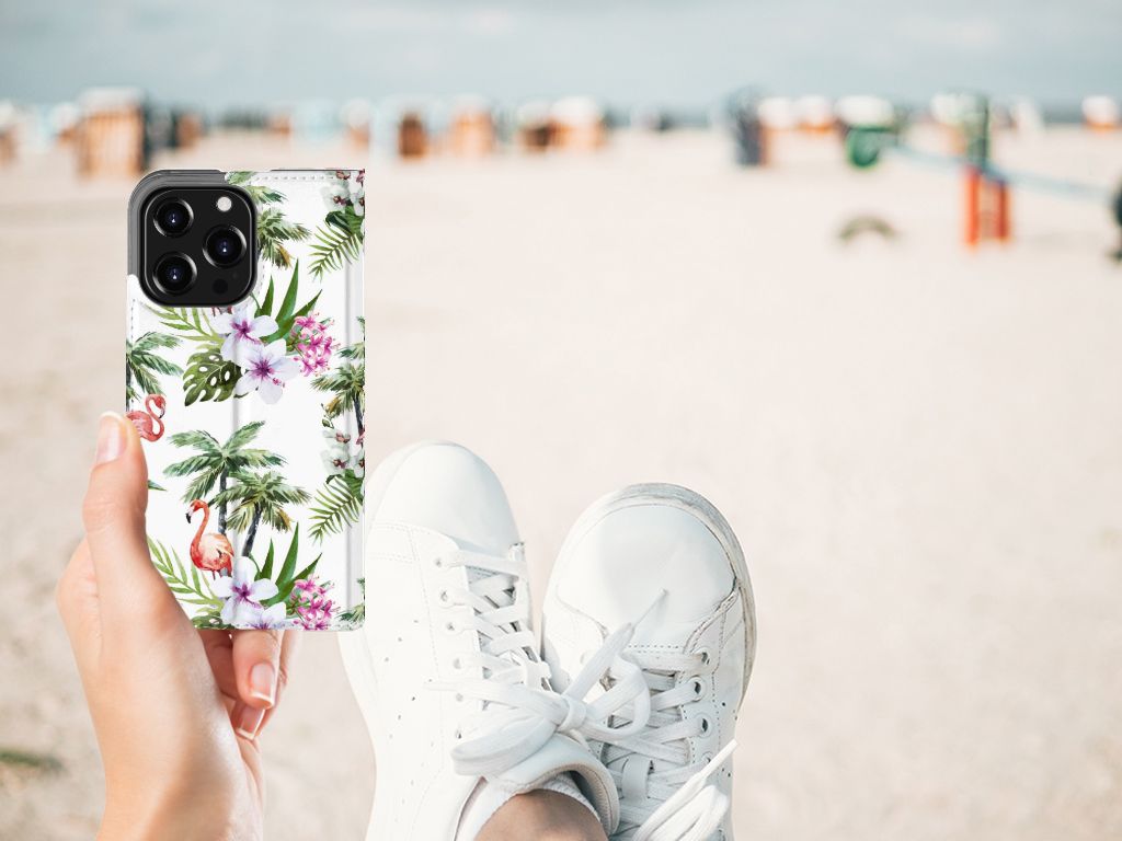 iPhone 13 Pro Hoesje maken Flamingo Palms - B2C Telecom