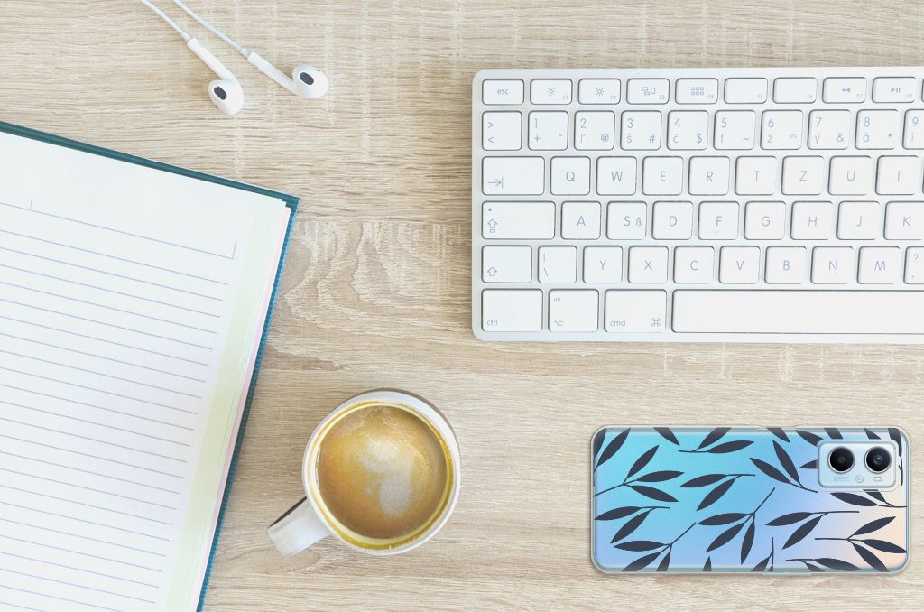 OPPO A96 | OPPO A76 TPU Case Leaves Blue B2C Telecom