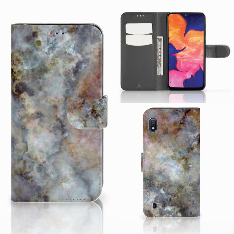Samsung Galaxy A10 Bookcase Marmer Grijs