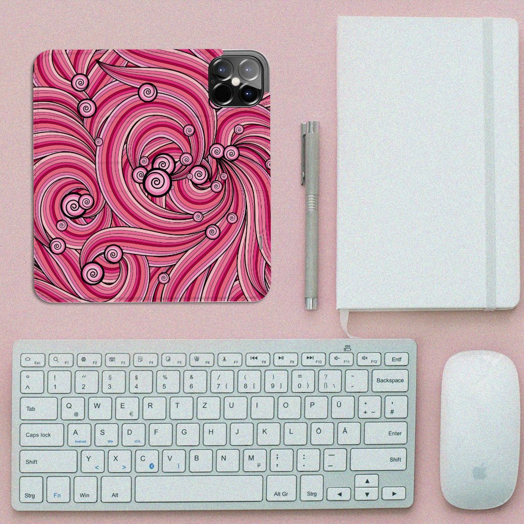 iPhone 12 Pro Max Bookcase Swirl Pink - B2C Telecom