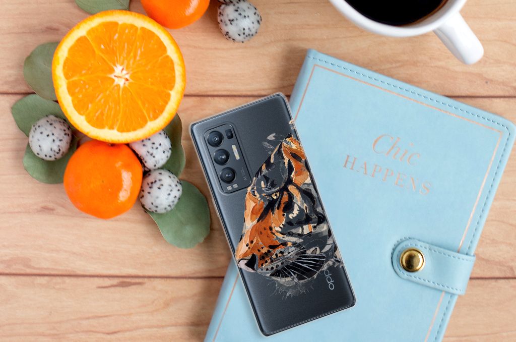 Hoesje maken OPPO Find X3 Neo Watercolor Tiger B2C Telecom