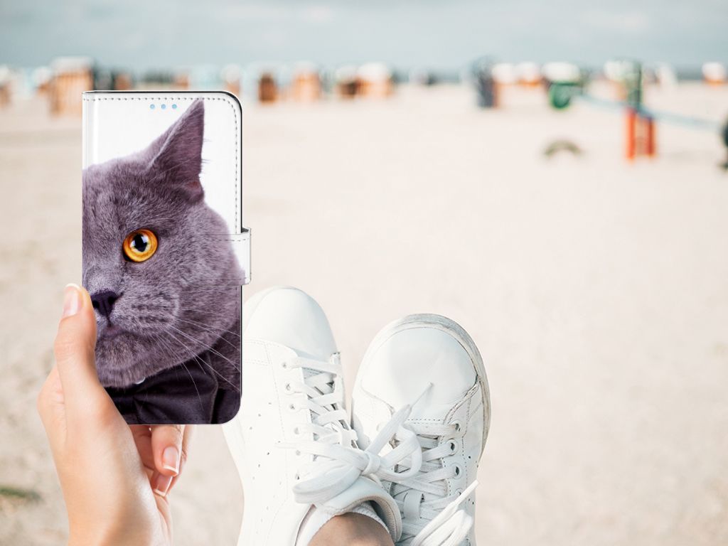 OPPO A74 4G Telefoonhoesje met Pasjes Kat