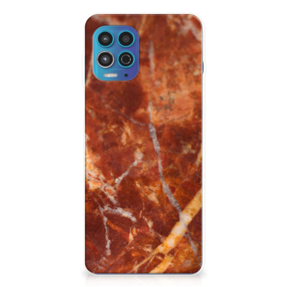 Motorola Moto G100 TPU Siliconen Hoesje Marmer Bruin