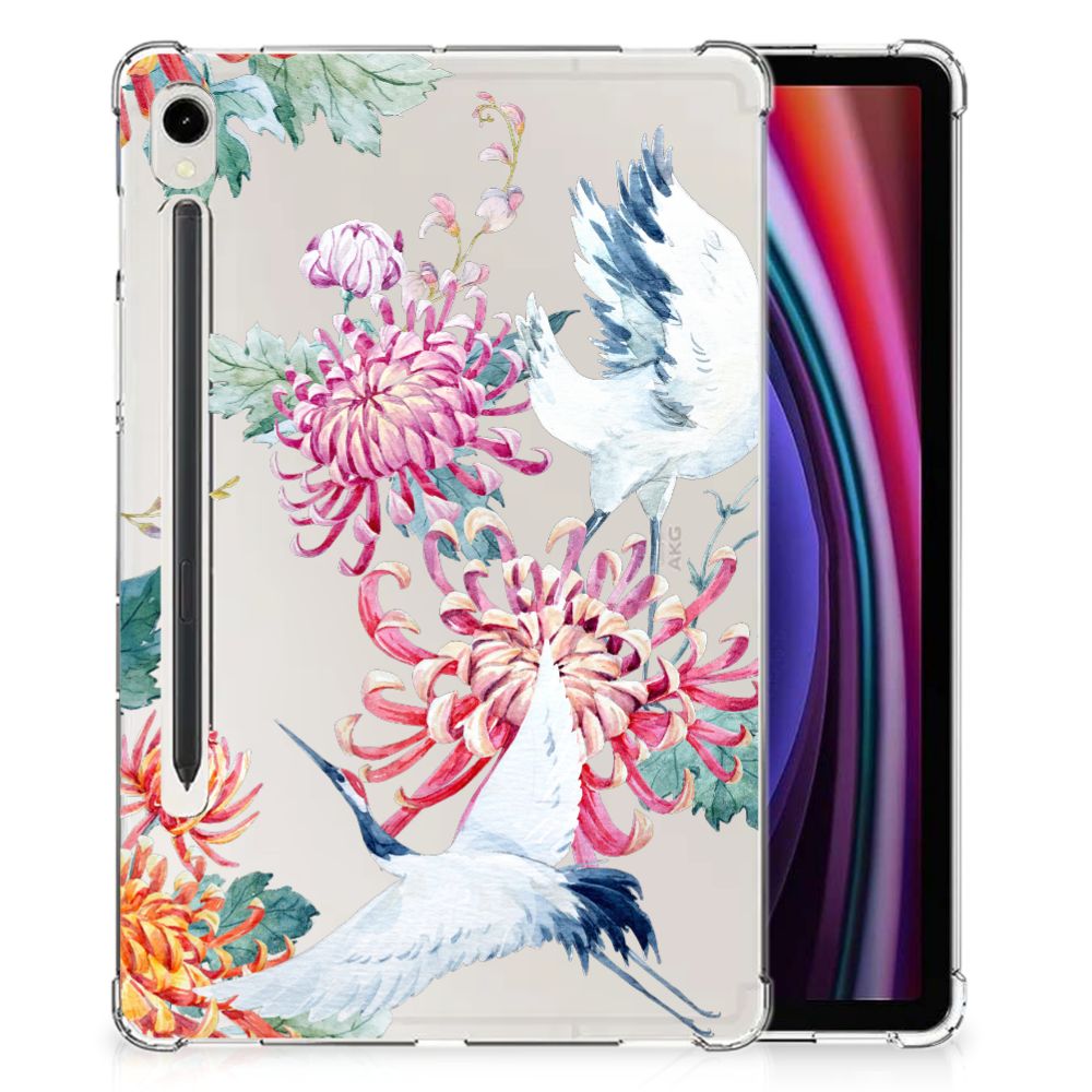 Samsung Galaxy Tab S9 Back Case Bird Flowers