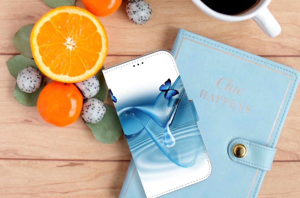 iPhone 14 Plus Telefoonhoesje met Pasjes Vlinders