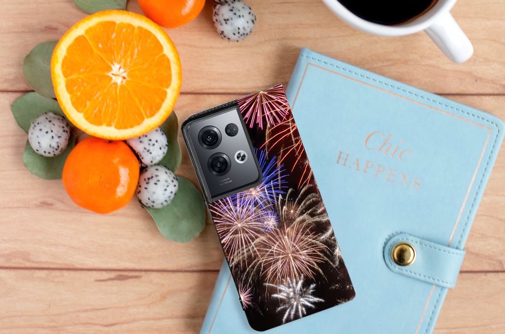 OPPO Reno8 Pro Hippe Standcase Vuurwerk - B2C Telecom