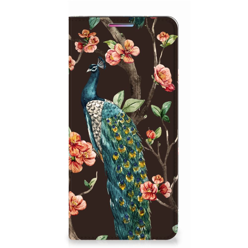 Motorola Moto G60s Hoesje maken Pauw met Bloemen - B2C Telecom