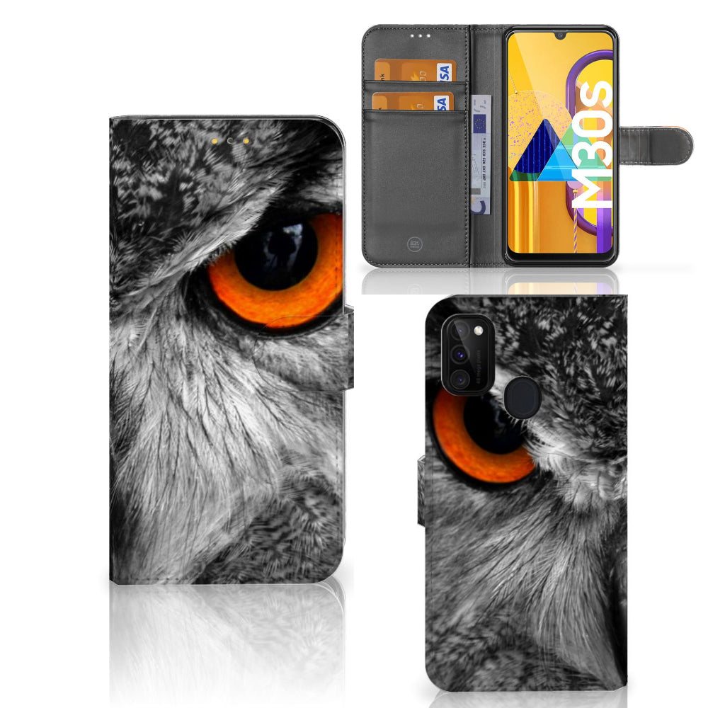 Samsung Galaxy M21 | M30s Telefoonhoesje met Pasjes Uil