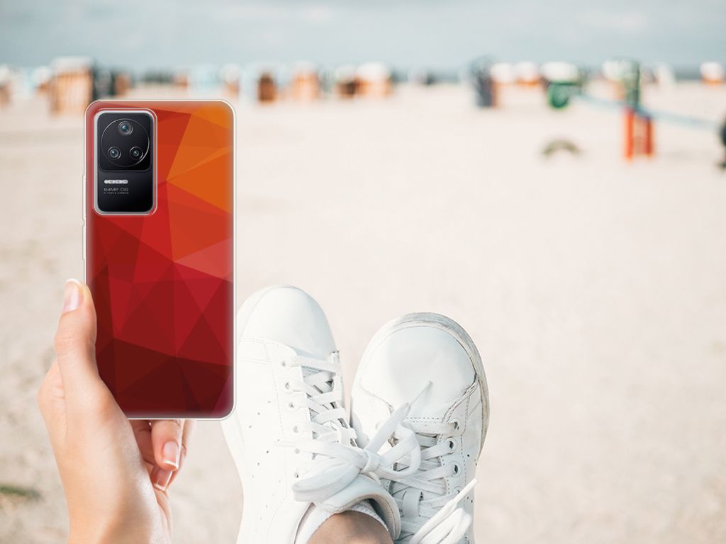 TPU Hoesje voor Xiaomi Poco F4 Polygon Red B2C Telecom
