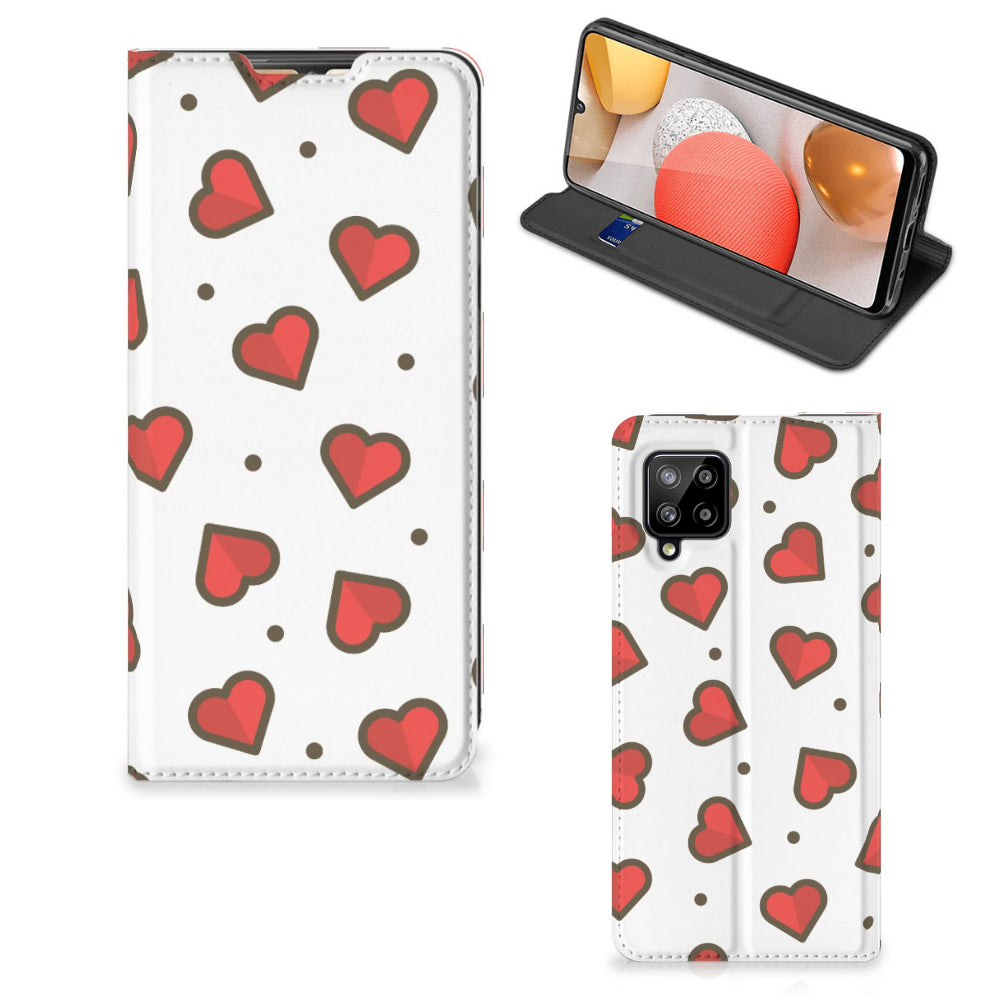 Samsung Galaxy A42 Hoesje met Magneet Hearts