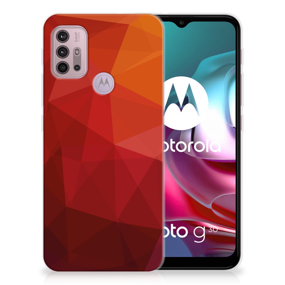 TPU Hoesje voor Motorola Moto G30 | G10 Polygon Red B2C Telecom