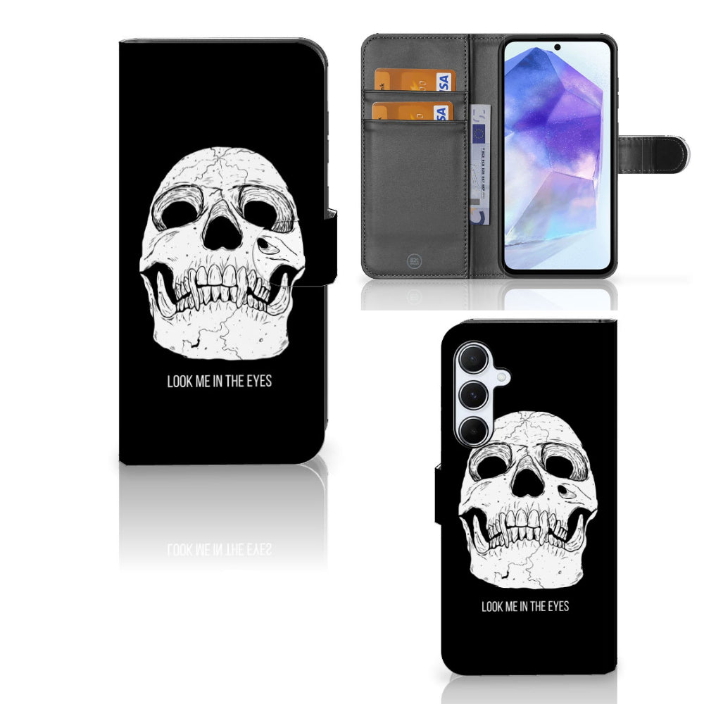 Telefoonhoesje met Naam Samsung Galaxy A55 Skull Eyes