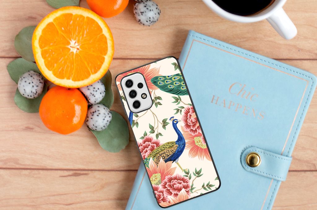 Dierenprint Telefoonhoesje voor Samsung Galaxy A23 Pink Peacock B2C Telecom