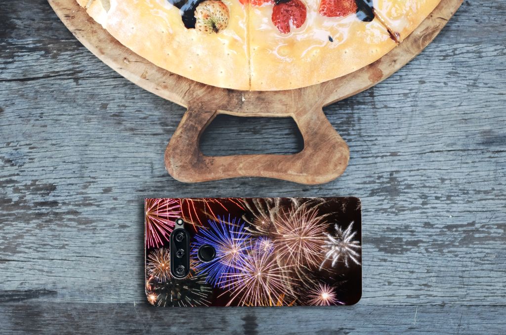 LG V40 Thinq Hippe Standcase Vuurwerk