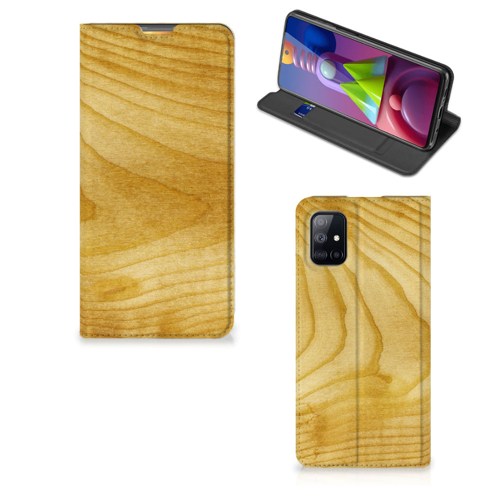 Samsung Galaxy M51 Book Wallet Case Licht Hout