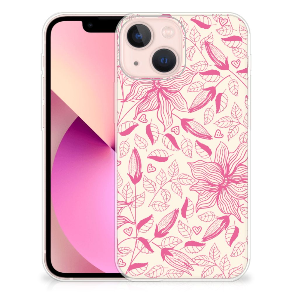 iPhone 13 mini TPU Case Pink Flowers