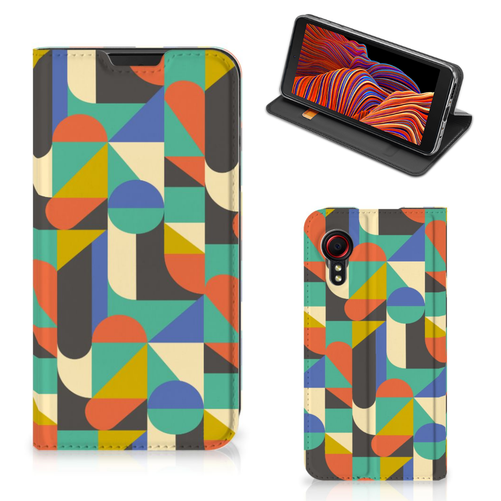 Samsung Galaxy Xcover 5 Hoesje met Magneet Funky Retro - B2C Telecom