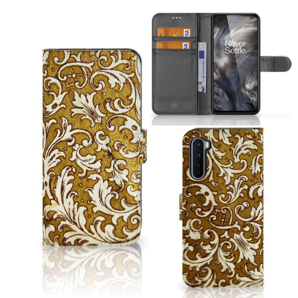 Wallet Case OnePlus Nord Barok Goud