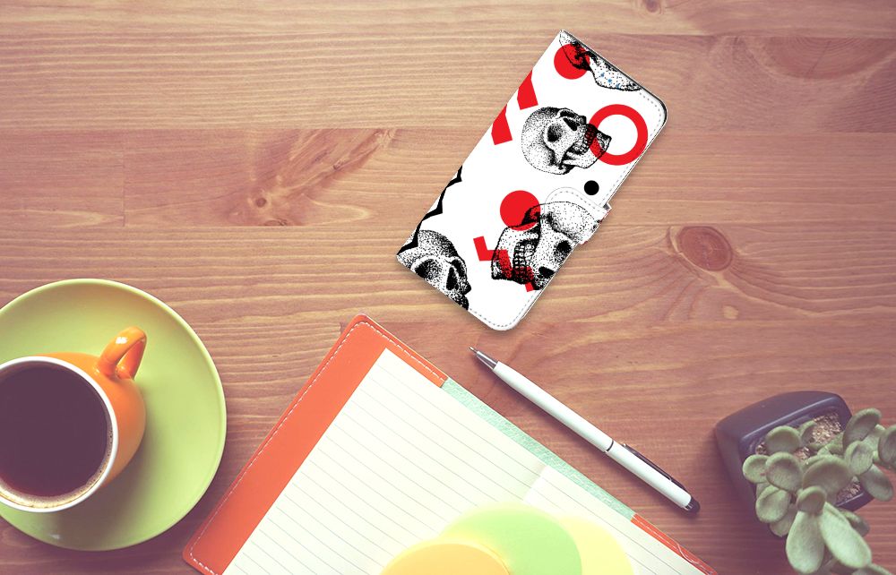 Telefoonhoesje met Naam Motorola Moto E32 | Moto E32s Skull Red