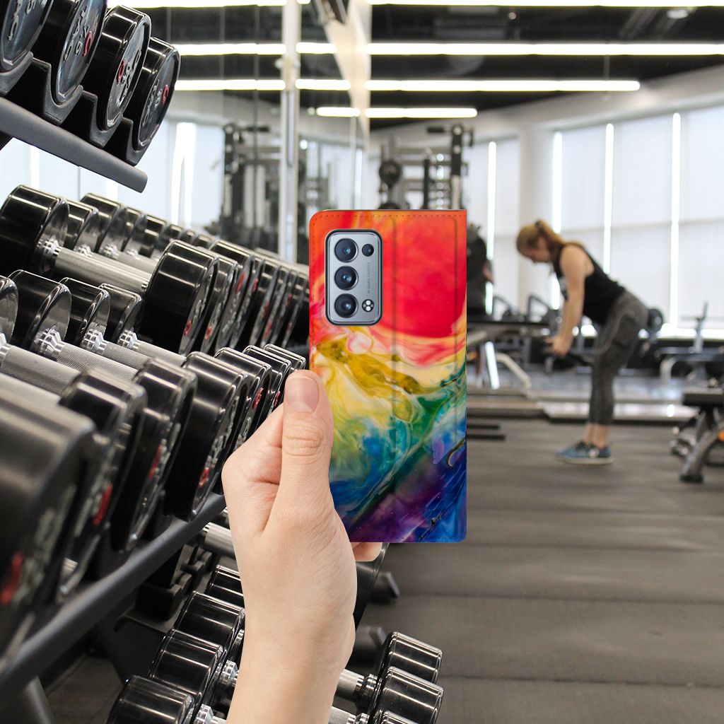 Bookcase OPPO Reno 6 Pro Plus 5G Watercolor Dark - B2C Telecom