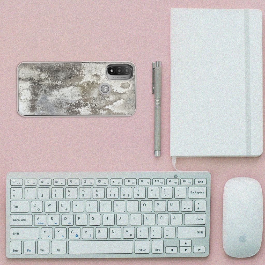 Motorola Moto E20 | E40 TPU Siliconen Hoesje Beton Print B2C Telecom