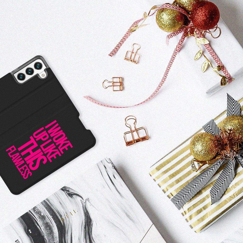 Samsung Galaxy S22 Hoesje met tekst Woke Up - Origineel Cadeau Zelf Maken - B2C Telecom