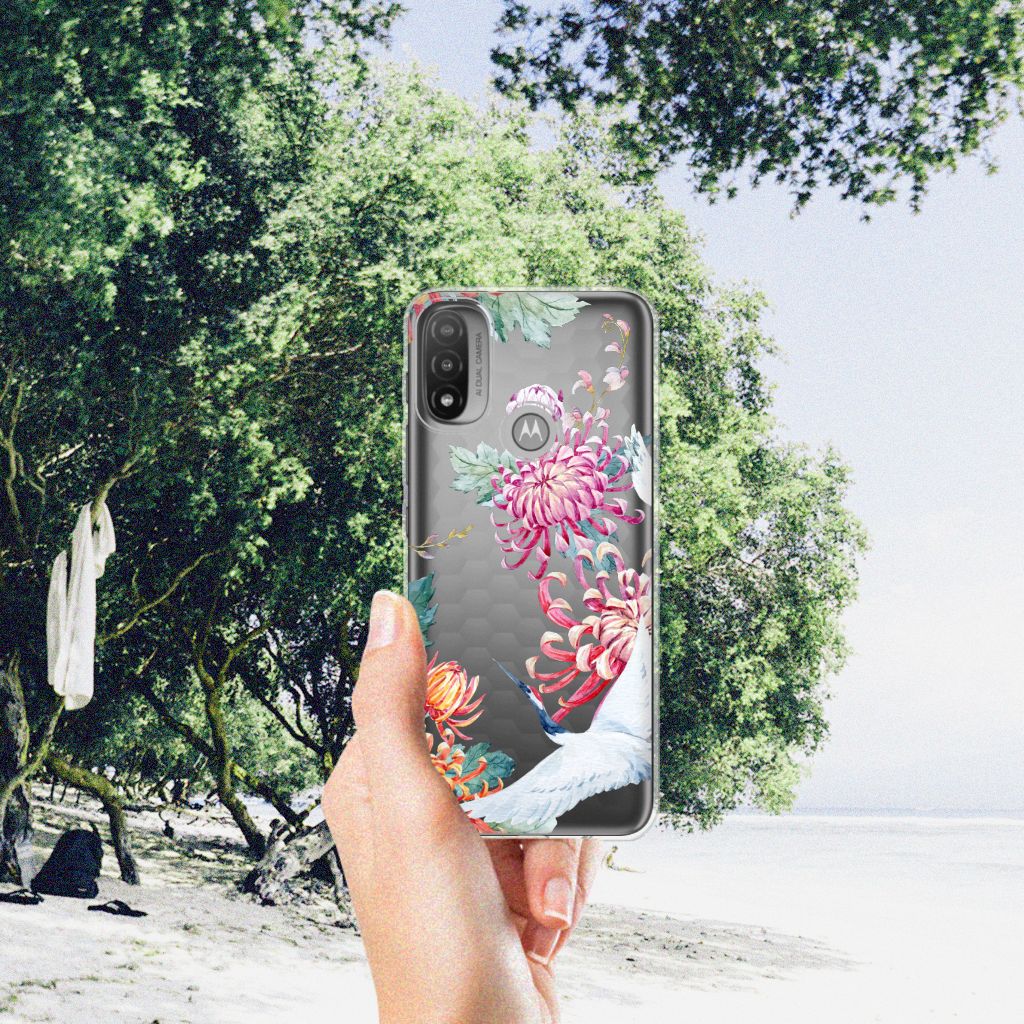 Motorola Moto E20 | E40 TPU Hoesje Bird Flowers B2C Telecom