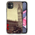 iPhone 11 TPU Backcover Londen met ontwerp van Big Ben en Londense dubbeldekker bus in zwart-wit