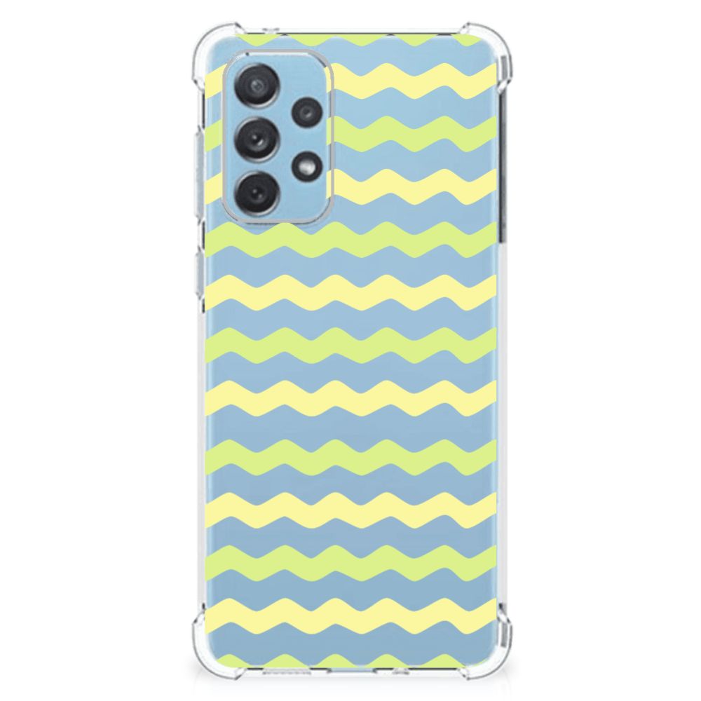 Samsung Galaxy A73 Doorzichtige Silicone Hoesje Waves Yellow B2C Telecom