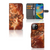 Apple iPhone 14 Bookcase Marmer Bruin met artistiek bruin marmerdesign en pasjesvak.