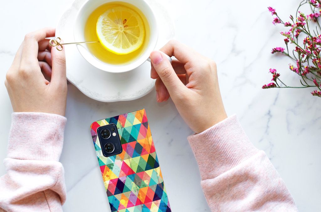OPPO Find X5 Lite | Reno7 5G Hoesje met Magneet Geruit - B2C Telecom